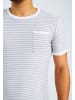 Leif Nelson Herren T-Shirt Feinstrick Rundhals LN-7650 in ecruweiß-hellgrau