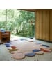 KADIMA DESIGN Wollteppich Kreis Wellenform, Wohnzimmer in Beige-Multicolor