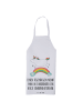 Mr. & Mrs. Panda Kochschürze Einhorn Regenbogen mit Spruch in Weiß
