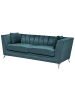 Beliani 3-Sitzer Sofa GAULA in Blau/Silber - (W) 211 x (H) 77 x (L) 80 cm