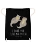 Mr. & Mrs. Panda rucksack beutel Otter Hände halten mit Spruch in Schwarz