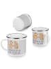 Mr. & Mrs. Panda Camping Emaille Tasse Kirchliche Trauung Liebe ... in Heather Grey