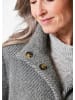 GOLDNER Kurzgröße:  Flauschiger Kurzmantel mit Stehkragen in grau