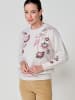 KOROSHI Women's sweater embroidered floral knit in weiß