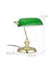 relaxdays Bankerlampe in Grün/ Messing - (H) 31 cm