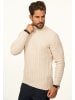 DAILY COTTON Strickpullover - als Grobstrick Pulli mit Zopfmuster für Herren in Beige