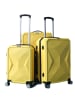 Cheffinger Reisekoffer ABS-03 Koffer 3-teilig Hartschale Trolley Set in Gelb