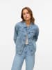 Vero Moda Oversized Jeans Jacke mit Knopfleiste Denim Hemd Design in Hellblau