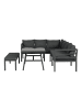 GMD Living Gartenmöbel Sitzgruppe Lounge Set BLAKES in Farbe Schwarz / Polster Schwarz