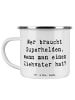 Mr. & Mrs. Panda Kaffeepott Spruch Ziehvater Held mit Spruch in Weiß