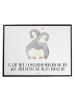Mr. & Mrs. Panda schreibtischunterlage Pinguine Kuscheln mit Spruch in Weiß