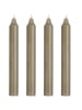 IB Laursen Stabkerze LEINENGRAU Rustikal Grau Ø 2,2 cm Länge 18 cm 4er Set