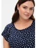 sheego Kurzarmshirt in tiefblau-gemustert