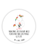 Mr. & Mrs. Panda Rund Magnet Einhorn Traurig mit Spruch in Weiß