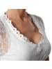 tectake Dirndlbluse mit halblangen Ärmeln und Gummizug am unteren Saum