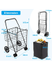 COSTWAY Einkaufstrolley Klappbar in Schwarz
