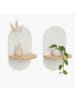 relaxdays 2 x Wandregal in Weiß/ Natur - (B)20 x (H)33 x (T)15 cm
