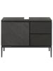home24 home24 Waschbeckenunterschrank aus Holzwerkstoff und Metall im skandinavischen Stil in Schwarz
