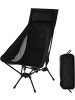 COSTWAY Campingstuhl faltbar in Schwarz