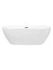 Beliani Freistehende Badewannen CARRERA in Weiß/Silber - (W) 75 x (H) 58 x (L) 150 cm