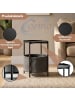 Coemo Beistelltisch Nina mit Canvas Korb - Metallgestell in Schwarz