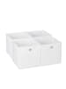 relaxdays 4 x Aufbewahrungsbox in Weiß - (B)30 x (H)30 x (T)30 cm