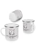 Mr. & Mrs. Panda Emaille Tasse Panda Beste Blutsschwester der We... in Grau Pastell