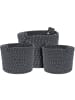 Home&Styling Collection Deko-Körbchen Set ROPE, 3-teilig in Grau, 25 x 24 cm