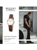 Regent Armbanduhr Regent Lederarmband braun extra groß (ca. 30mm)