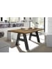 58 aufm Kessel ESSTISCH ausziehbar Elia 7 140x90x75 Schwarzstahl/Plankeneiche