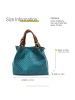 Florence Leder Handtasche, Umhängetasche Florence Tasche türkis, braun ca. 31cm
