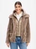 AMBER & JUNE Kunstfelljacke in taupe