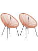 Beliani 3-tlg Bistro Set ACAPULCO II in Orange/Schwarz