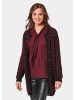 GOLDNER Kurzgröße:  Schicker Strickcardigan mit Glanzgarn in schwarz / merlot