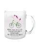 Mr. & Mrs. Panda Teeglas Einhorn Radfahrer mit Spruch in Transparent