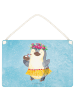 Mr. & Mrs. Panda Deko Schild Pinguin Kokosnuss ohne Spruch in Eisblau