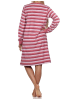 NORMANN Frottee Nachthemd langarm Bündchen Streifenoptik - 88970 in altrose