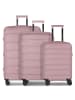 D&N South Dakota 4 Rollen Kofferset 3-teilig mit Dehnfalte in rose gold