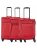 travelite Chios - 4-Rollen-Trolley Set 3tlg. (schwarz) in rot