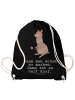 Mr. & Mrs. Panda Rucksack-Beutel Alpaka Blume mit Spruch in Schwarz