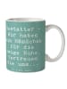 Mr. & Mrs. Panda Kaffeetasse Spruch Bestatter Fürsorge mit Spruch in Meeresbrise