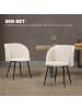 HOMCOM Essstühle in Cremeweiß 55L x 62B x 80H cm