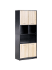 Beliani Bücherregal ZEHNA in Braun/Schwarz - (W) 80 x (H) 197 x (L) 40 cm