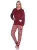 NORMANN Frottee Schlafanzug Bündchen - 82648 in rot
