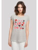 F4NT4STIC Extended Shoulder T-Shirt Cute Herzen Variety Valentinstag in grau meliert