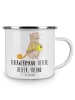 Mr. & Mrs. Panda Becher Feuerwehrmann Rettungsheld mit Spruch in Weiß