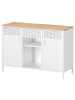 SONGMICS Aktenschrank Bravon in Weiß-Beige - (B)110 x (H)76 x (T)40 cm
