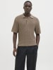 Jack & Jones Gestricktes Polo in Greige