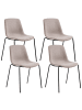 Beliani 4er-Set Esszimmerstuhl TILLER in Beige/Schwarz
