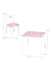 roba Sitzgruppe 'Krone', Tisch & 2 Stühle, rosa mit Prinzessin & Einhorn